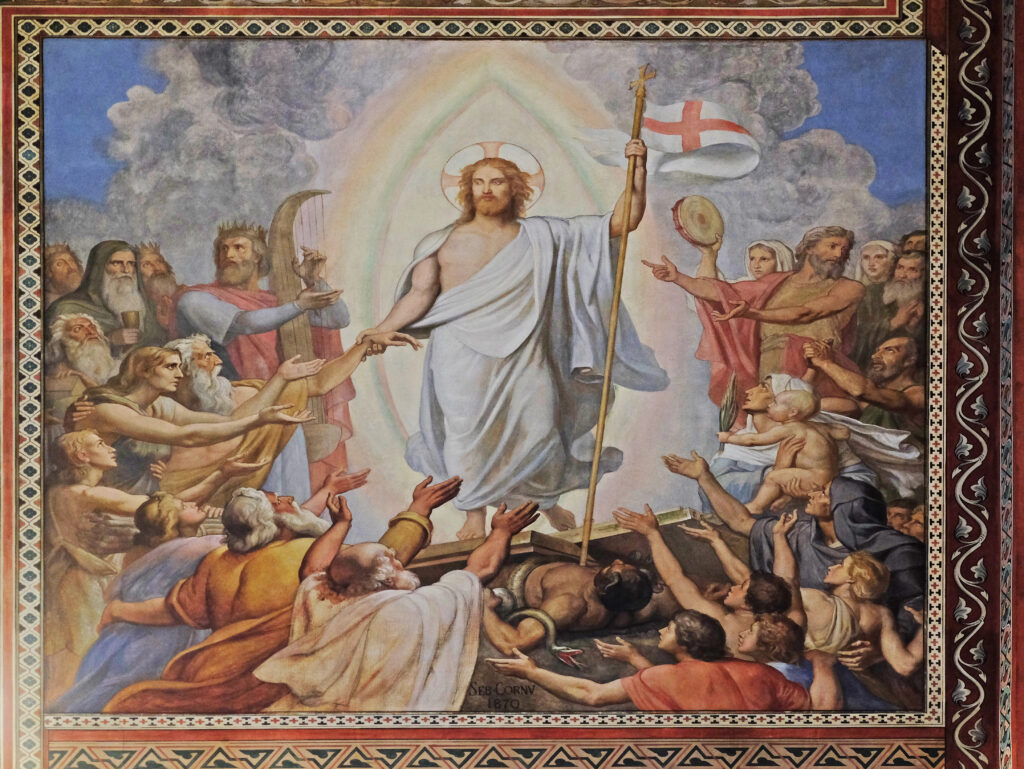 Depositphotos_218366162_XL Resurrection of Christ, fresco in the Saint Germain des Pres Church, Paris, France Illustration by zatletic