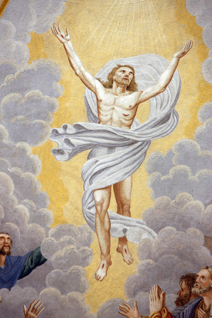 Depositphotos_520116054_L Christ's Ascension in Saint-Nicolas de Veroce church. France. — Illustration by godongphoto