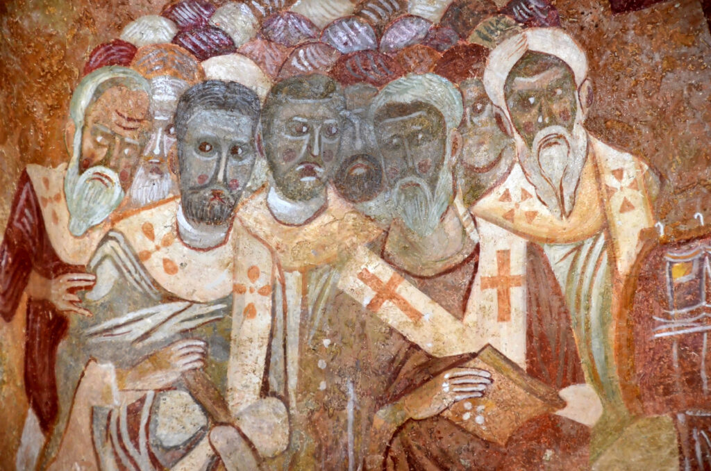 Depositphotos_83311172_XL Detail from ancient byzantine fresco — Photo