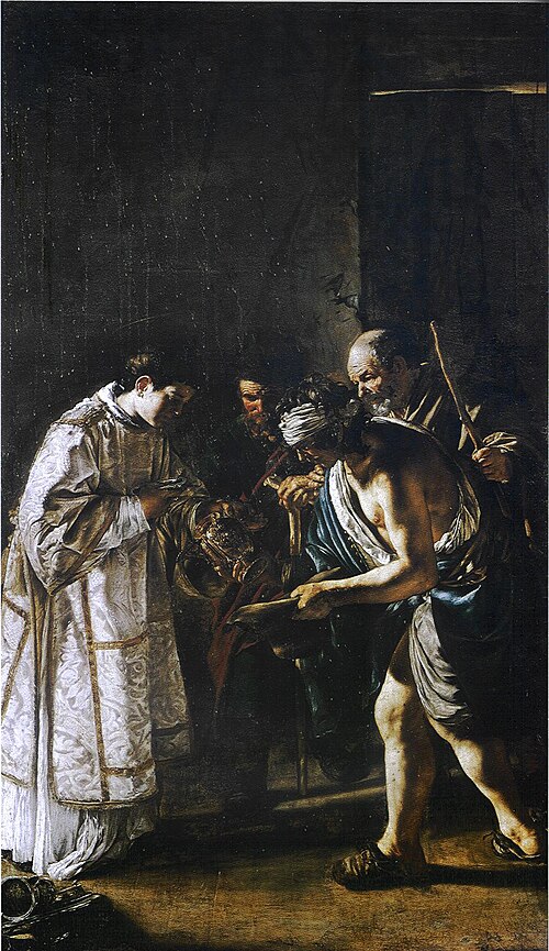 500px-Giovanni_Serodine_Saint_Lawrence_Distributing_Alms Giovanni Serodine, Public domain, via Wikimedia Commons