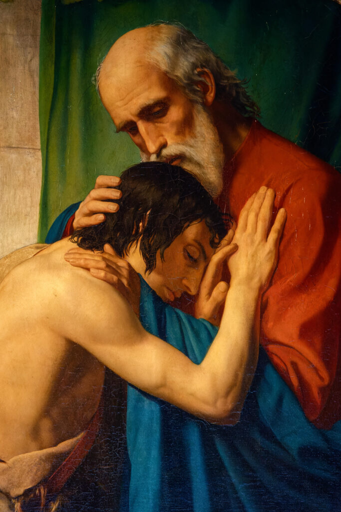 Depositphotos_799397218_XL Paris, FRANCE - 09-13-2024 Old painting of Jesus parable the return of the prodigal son. — Photo by Joan Sutter